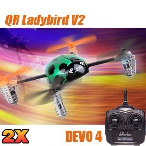 Foto (2 pcs) Walkera QR ladybird V2 Lite versión 3D con DEVO 4 3-A...