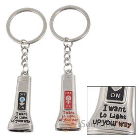 Foto 2 piezas de plata amantes tono linterna llavero de diseño llavero