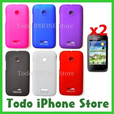 Foto 2 Protector + 2 Funda Carcasa Rigida Rubber Huawei Ascend Y210