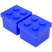 Foto 2 recipientes salsa caja bento bloques construcción azules
