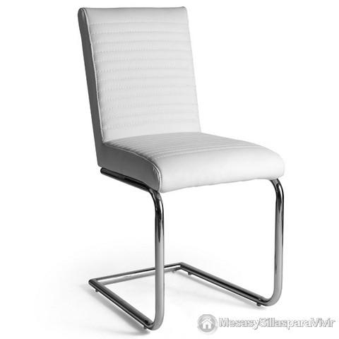 Foto 2 sillas de comedor en polipiel blanca mod. diana