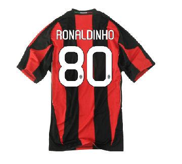 Foto 2010-11 AC Milan Home Shirt (Ronaldinho 80)
