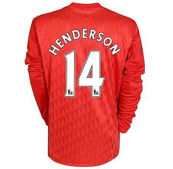 Foto 2010-11 Liverpool Long Sleeve Home Shirt (Henderson 14)