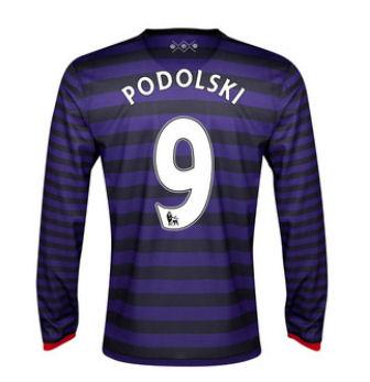Foto 2012-13 Arsenal Nike Long Sleeve Away Shirt (Podolski 9) - Kids