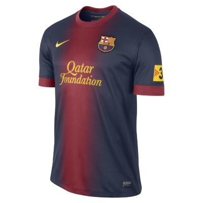 Foto 2012/13 FC Barcelona Replica de manga corta Camiseta de fútbol - Hombre - Azul/Rojo - M
