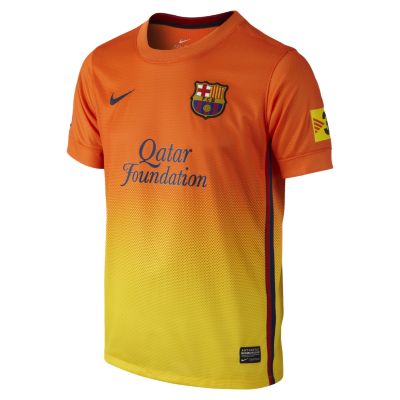 Foto 2012/13 FC Barcelona Replica Short-Sleeve Camiseta de fútbol - Chicos (8 a 15 años) - Naranja/Amarillo - XL
