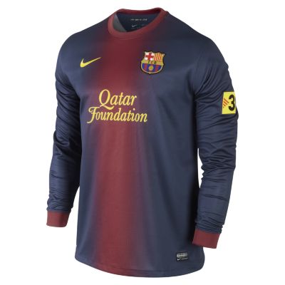 Foto 2012/2013 FC Barcelona Replica Long-Sleeve Camiseta de fútbol - Hombre - Morado/Azul - S