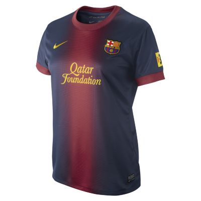 Foto 2012/2013 FC Barcelona Short-Sleeve Replica Camiseta de fútbol - Mujer - Morado/Azul - XS