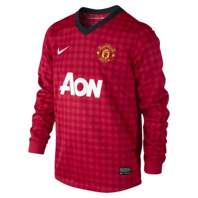 Foto 2012/2013 Manchester United Replica Long-Sleeve Camiseta de fútbol - Chicos (8 a 15 años) - Rojo - S