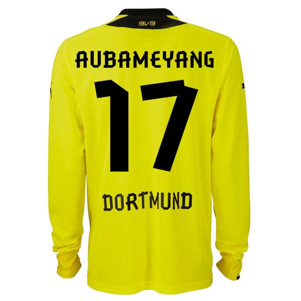Foto 2013-14 Borussia Dortmund Long Sleeve Home Shirt (Aubameyang 17)
