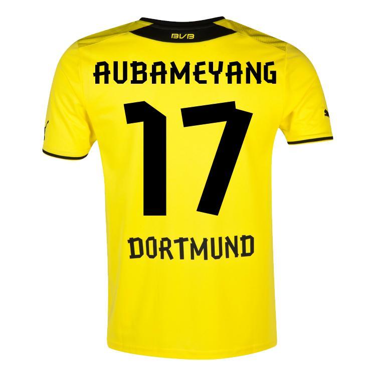 Foto 2013-14 Borussia Dortmund Puma Home Shirt (Aubameyang 17) - Kids