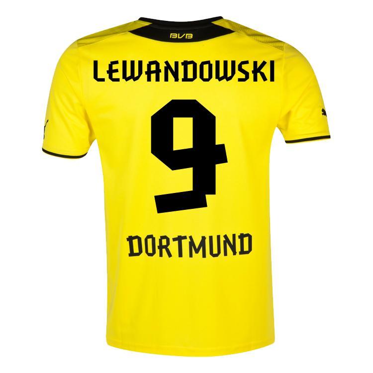 Foto 2013-14 Borussia Dortmund Puma Home Shirt (Lewandowski 9) - Kids