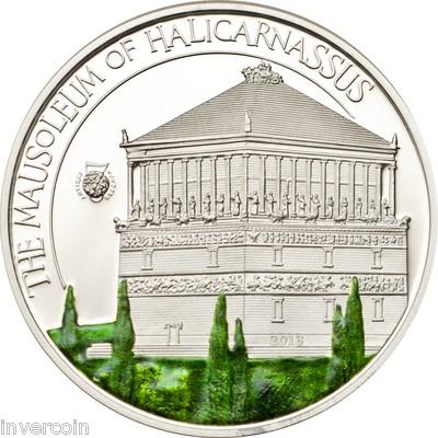 Foto 2013 Palau Mausoleum Halicarnassus Silver Coin 5$ Moneda Mausoleo Halicarnaso