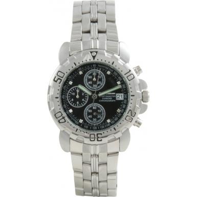 Foto 241269DM-BK Krug Baumen Sportsmaster Black Diamond Mens Chronograph Sp...