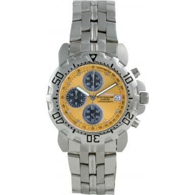 Foto 241269DM-CH Krug Baumen Mens Sportsmaster Diamond Gold Dial