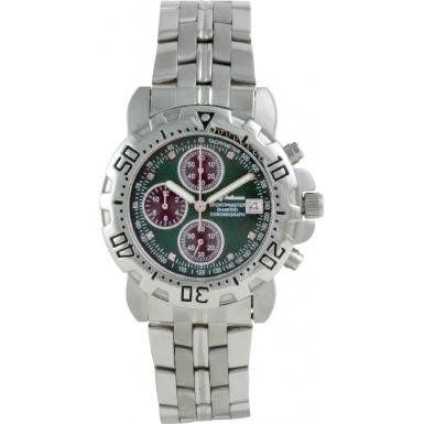 Foto 241269DM-GN Krug Baumen Mens Sportsmaster Diamond Green Dial