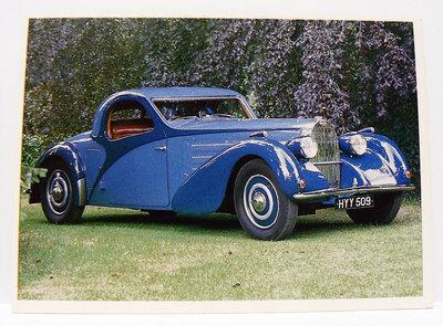 Foto 2885 - Postcard Car 1937 Bugatti Type Atalante