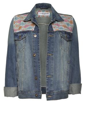 Foto 2nd Fleur Oriental Patched Denim Jacket Used Blue Onesize - Chaquetas de transición