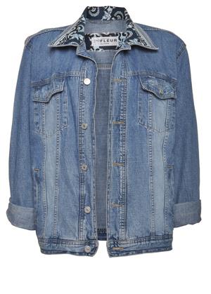 Foto 2nd Fleur Ornamental Jeans Jacket Blue Onesize - Chaquetas de transición