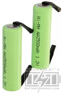 Foto 2x AA battery with solder tabs (2500 mAh, Rechargeable)
