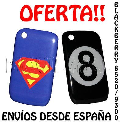 Foto 2x Carcasas  Bola 8 + Superman Blackberry 8520/8530/9300 Curve Fundas Rigida Bb
