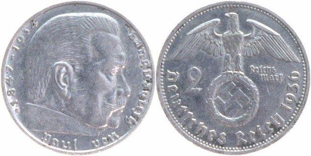 Foto 3 Reich 2 Reichsmark 1936 G