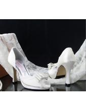 Foto 3.5'' Lace Peep Toe Wedding Shoes