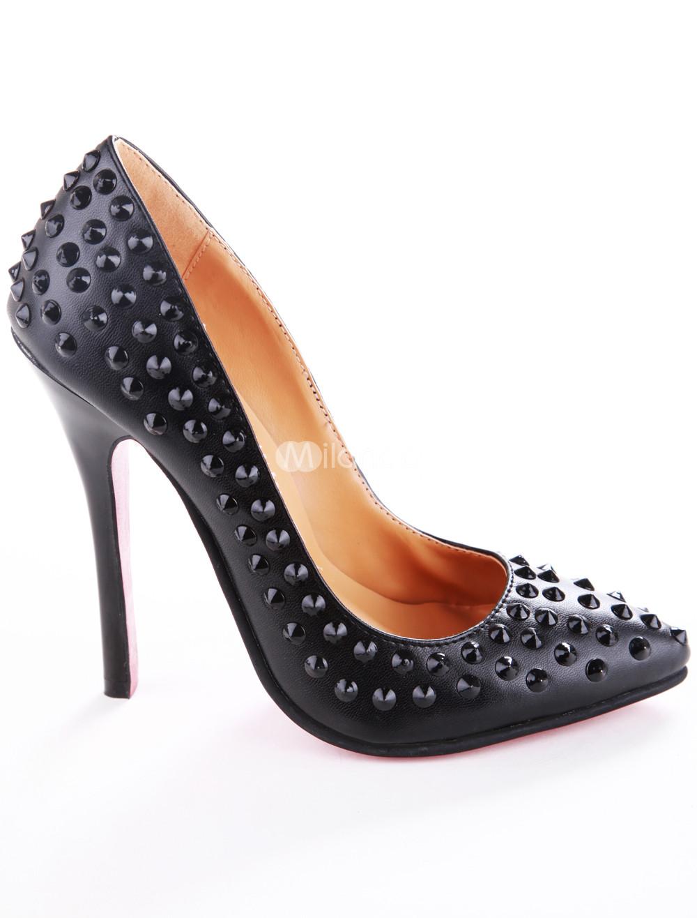 Foto 4 3 / 10 ' ''' de alta la mujer de piel de oveja talón Negro Zapatos de Moda