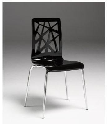 Foto 4 x sillas lacada brillo negras