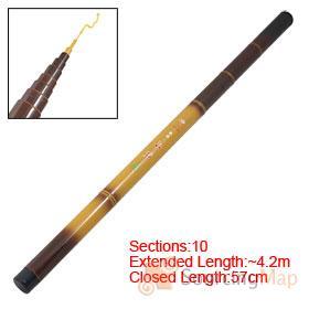 Foto 4.2m 10 de bambú sección en forma de caña de pescar mástil telescópico