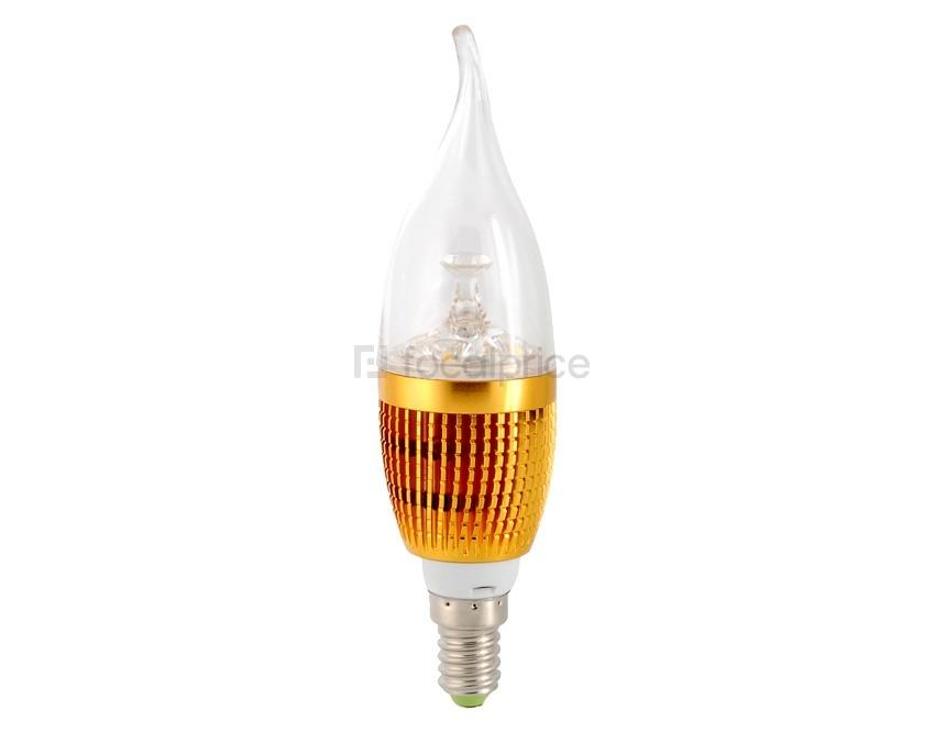 Foto 4x1W E14 3000-3200K Epistar Warm White Candle Light Shape Bombilla de luz LED (amarillo)