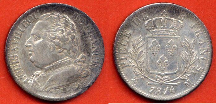 Foto 5 Francs Louis Xviii 1814 M