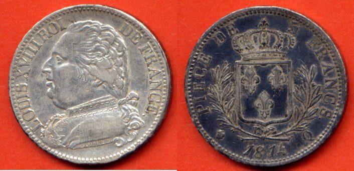 Foto 5 Francs Louis Xviii 1814 Q