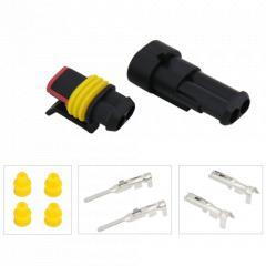 Foto 5 kit conector sellado 2 pins impermeable eléctrico cable enchufe