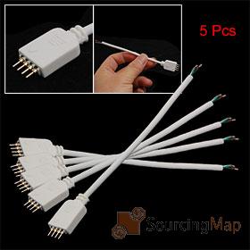 Foto 5 piezas de 4 pines macho Conector de empalme para las tiras de LED