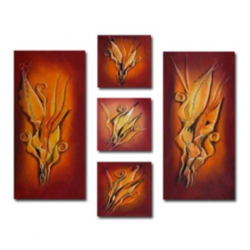 Foto 5 x mano la pintura abstracta pintura al leo estirada listo para colgar