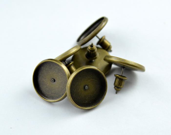Foto 50 piezas de antigüedades Mensajes Bronce Ear 14mm (0.34 EUR por Unidad)