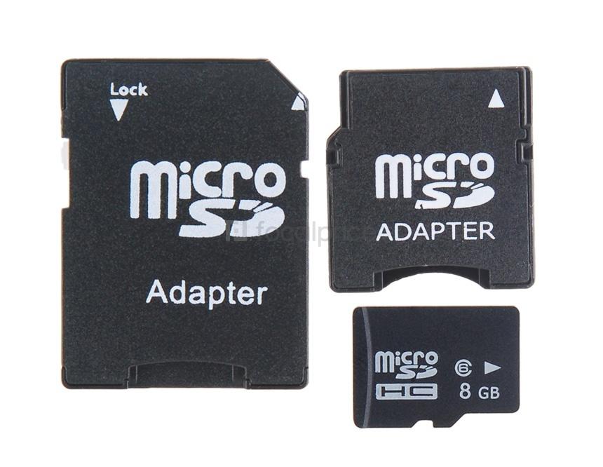Foto 8 GB TF tarjeta de clase 4 con 2 adaptadores Set (Negro)