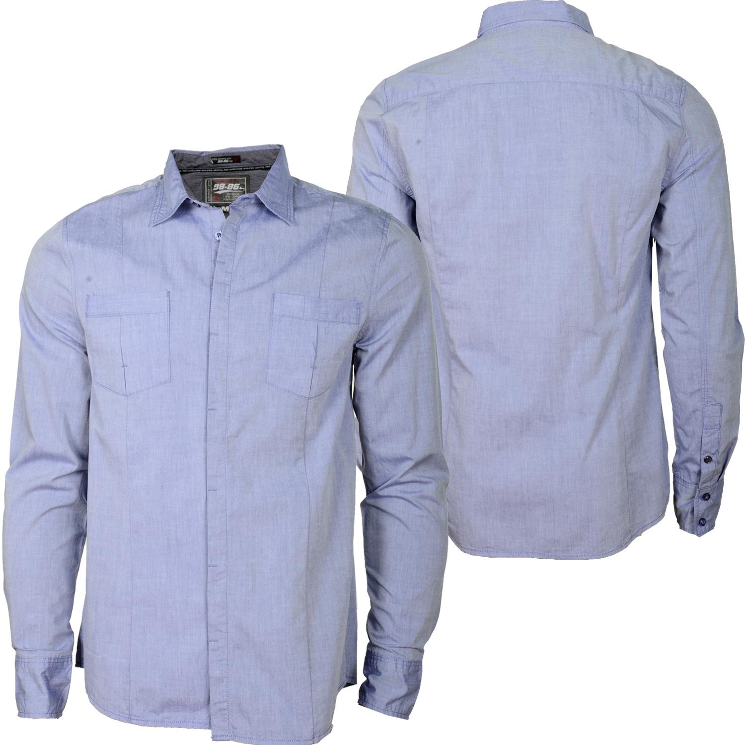 Foto 98-86 Kontrast Slim Fit Camisas Azul Claro