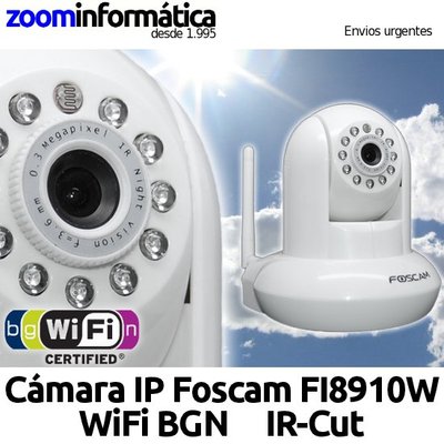 Foto ██►cámara Ip Foscam Fi8910w Wifi Infrarrojos Ir-cut Software Blanca 8910w Bgn N