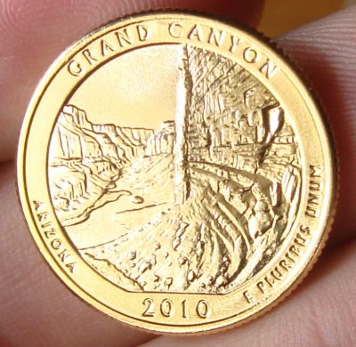Foto ¡¡ 1/4 Dolar De Grand Canyon De 2010 Bañado En Oro