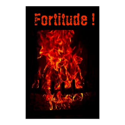 Foto ¡Fortaleza de ánimo! Flamea el fuego del infierno Poster