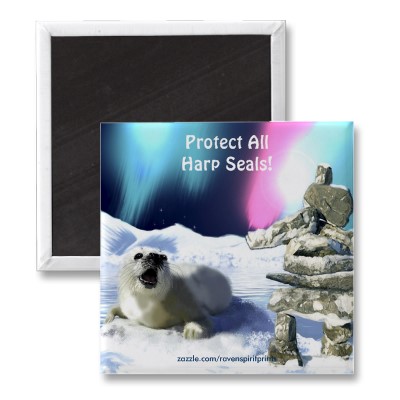 Foto ¡Proteja todas las focas de Groenlandia! Imán de l
