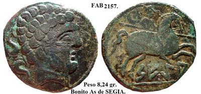 Foto Año 120 Y 20 A.c. As De Segia. Egea De Los Caballeros (valencia).  Peso 8,24 Gr.
