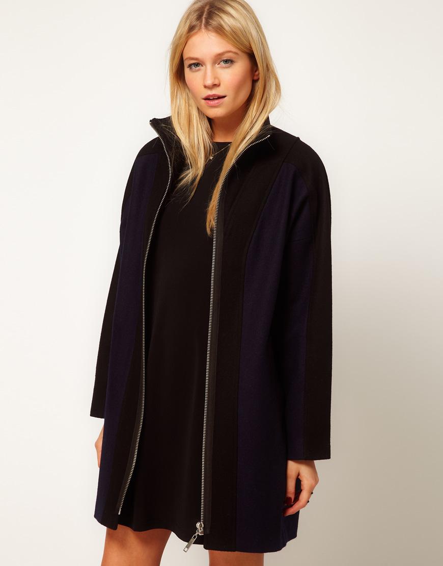 Foto Abrigo con cremallera en la parte delantera de ASOS Azul marino