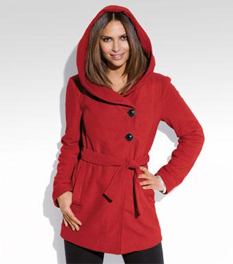 Foto Abrigo mujer polar con capucha