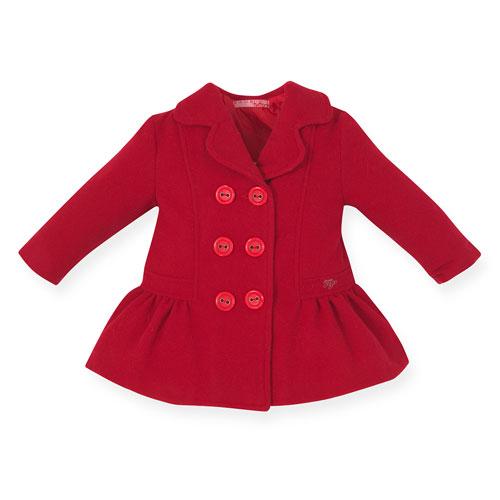 Foto Abrigo niña rojo oscuro