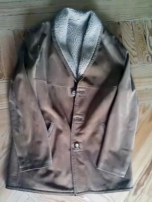 Foto abrigo vintage coat de piel de cordero con borrego lamb leather talla 56 (xl)