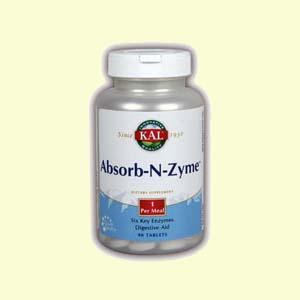 Foto Absorb-N-Zyme - Equilibrio intestinal - Laboratorios KAL - 90 comprimidos