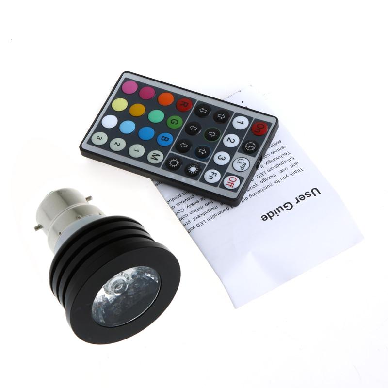 Foto AC 100-240V Colorful LED RGB 4W B22 Light Bulb Lamp Spotlight with